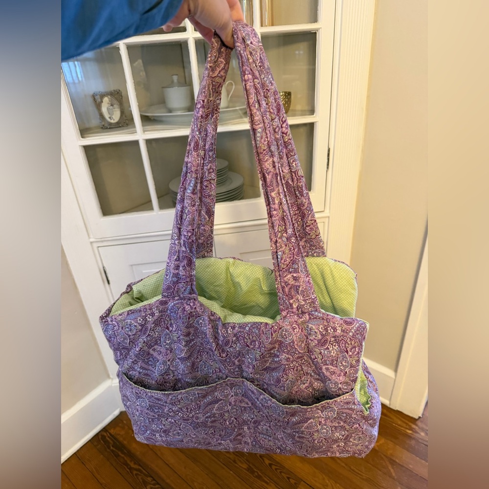 Handmade Dog Carrier Bag Quilted Pet Tote Paisley Small Dog Purse